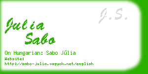 julia sabo business card